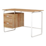 Office desk with drawers Clarity melamine natural-white 120x75x75cm - Слика 3