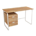 Office desk with drawers Clarity melamine natural-white 120x75x75cm - Слика 4