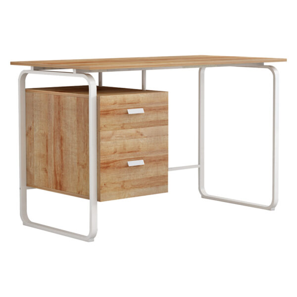Office desk with drawers Clarity melamine natural-white 120x75x75cm