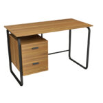 Office desk with drawers Clarity melamine walnut-black120x75x75cm - Слика 3