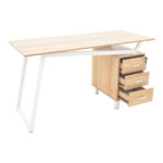 Office desk with drawers Prosper melamine natural-white140x60x76cm - Слика 2