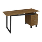 Office desk with drawers Prosper melamine walnut-black 140x60x76cm - Слика 4