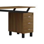 Office desk with drawers Prosper melamine walnut-black 140x60x76cm - Слика 5