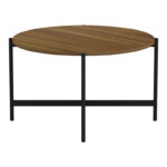 Coffee table Aisle melamine walnut-black D80x45cm - Image 2