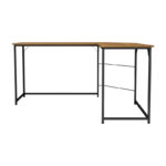 Right corner office desk Impetus melamine walnut-black 150x50x75cm - Слика 2