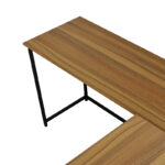 Right corner office desk Impetus melamine walnut-black 150x50x75cm - Слика 5