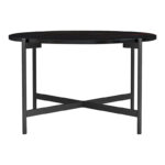 Coffee table Aisle black marble melamine-black metal D80x45cm - Image 2
