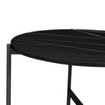 Coffee table Aisle black marble melamine-black metal D80x45cm - Image 5