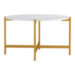 Coffee table Aisle white marble melamine-gold metal D80x45cm