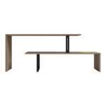 Tv stand Lilant melamine board in sonoma color and black metal leg 160x30x45cm - Image 3