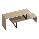 Tv stand Lilant melamine board in sonoma color and black metal leg 160x30x45cm - Image 4