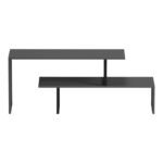 Tv stand Lilant melamine in grey color and black metal leg 160x30x45cm - Image 2