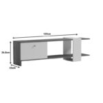 Standi TV stand in sonoma-grey cement color 120x25x36.8cm - Слика 6
