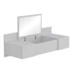 Paltar wall-mounted bedroom toilet with mirror in white 100x39.1x33cm - Слика 3