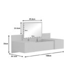 Paltar wall-mounted bedroom toilet with mirror in white 100x39.1x33cm - Слика 5