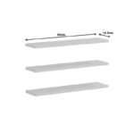 Divar wall shelf in white color 60x14.5x1.8cm - Image 3