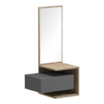 Kendi Entryway Furniture by Pakoworld, wall-mounted with mirror, in grey-sonoma finish 49.1x31.3x90 cm - Слика 4