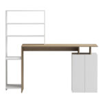 Ofiice desk with a bookshelf and a cabinet Meza in sonoma-white color 146.3x55x128.8cm - Слика 3