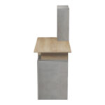 Ofiice desk with a bookshelf and a cabinet Meza in sonoma-grey cement color 146.3x55x128.8cm - Слика 5