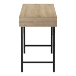 Office desk Komo in sonoma-grey color with black metallic legs 120x48x76cm - Image 5
