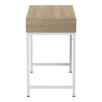 Office desk Kama in sonoma-white color with white metallic legs 95x48x76cm - Слика 5