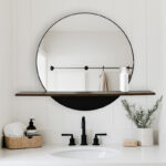 Mirror with shelf Salmin metal in black shade 80x10x60cm - Image 2