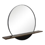 Mirror with shelf Salmin metal in black shade 80x10x60cm - Image 3
