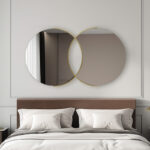 Mirror double Miryata metal in golden shade 105x3x60cm - Image 2
