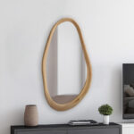 Oval mirror Baloa mdf in natural shade 44x4x80cm - Слика 2