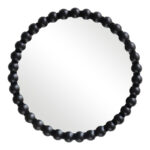 Specio wood mirror in black shade Φ60x4.5cm