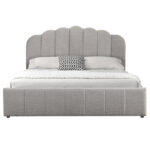 Double bed Tatiana fabric light grey with storage 160x200cm - Слика 3