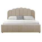 Double bed Tatiana fabric beige with storage 160x200cm - Слика 3