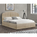 Double bed Tatiana fabric beige with storage 160x200cm - Слика 4
