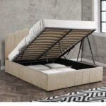 Double bed Tatiana fabric beige with storage 160x200cm - Слика 5