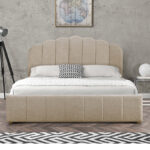 Double bed Tatiana fabric beige with storage 160x200cm - Слика 6