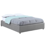 Double bed Circe PU grey with storage 150x200cm