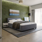 Double bed Antigone fabric anthracite with storage 160x200cm - Слика 2