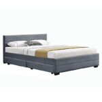 Double bed Antigone fabric anthracite with storage 160x200cm