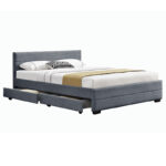 Double bed Antigone fabric anthracite with storage 160x200cm - Слика 3