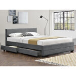 Double bed Antigone fabric anthracite with storage 160x200cm - Слика 4