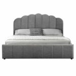 Double bed Tatiana fabric anthracite with storage 160x200cm - Слика 3