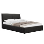 Брачен кревет од ткаенина виолен антрацит со простор за складирање 160x200 см