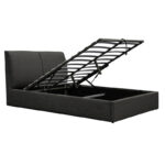 Double bed Violaine fabric anthracite with storage 160x200cm - Слика 3