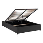 Double bed Circe PU black with storage 150x200cm - Слика 3