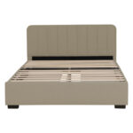Double bed Veloty fabric beige with drawers 150x200cm - Image 2