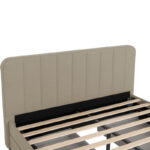 Double bed Veloty fabric beige with drawers 150x200cm - Image 3