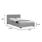 Double bed Veloty fabric beige with drawers 150x200cm - Image 5