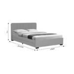 Double bed Veloty fabric beige with drawers 150x200cm - Image 6