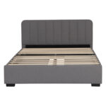 Double bed Veloty fabric dark grey with drawers 150x200cm - Image 3