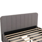 Double bed Veloty fabric dark grey with drawers 150x200cm - Image 4